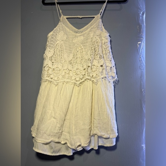 American Eagle Cream Lace Romper, fits medium comfortably - Picture 2 of 4